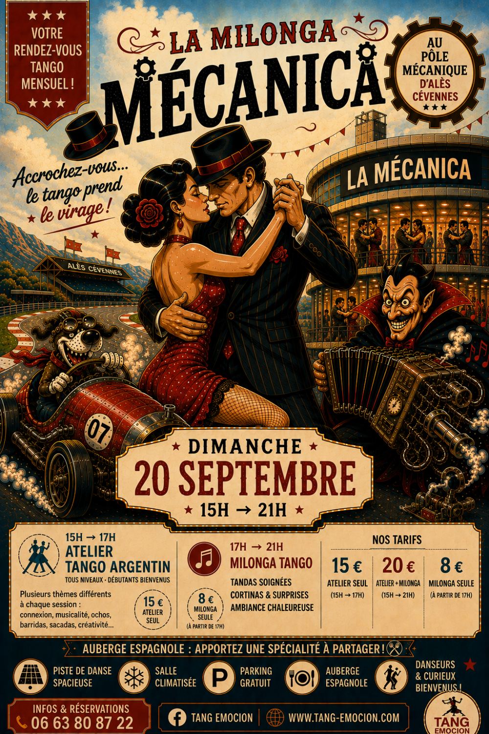 Affiche La Milonga Mécanica, dimanche 20 septembre 2026
