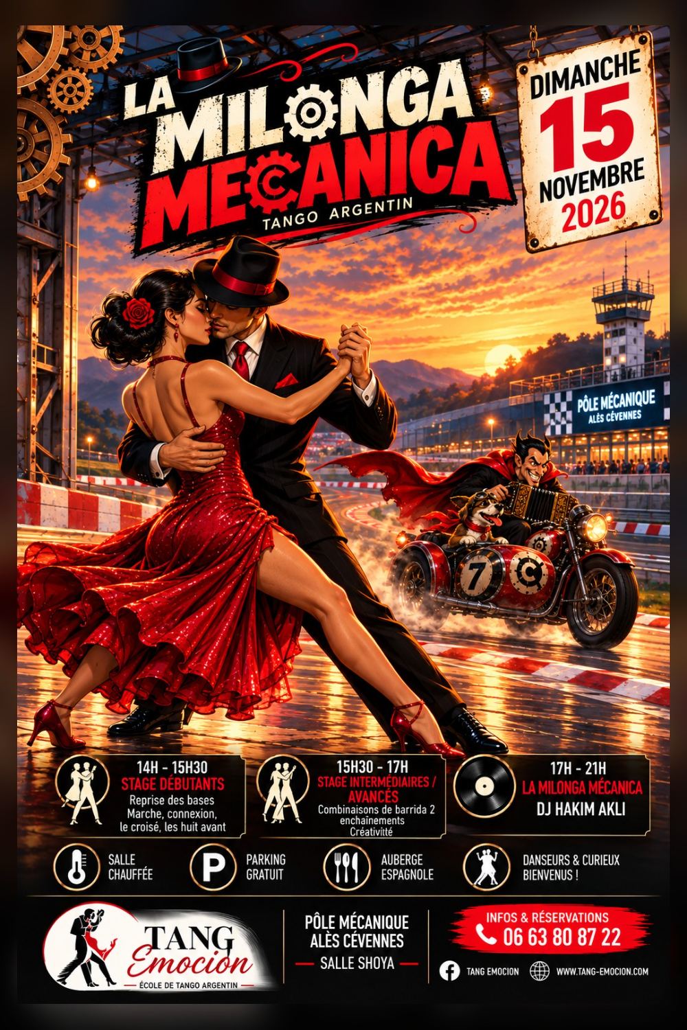 Affiche La Milonga Mécanica, dimanche 15 novembre 2026